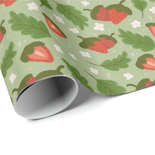 Muster für Obstkörbe - Erdbeeren Geschenkpapier (Rolleneckpunkt)