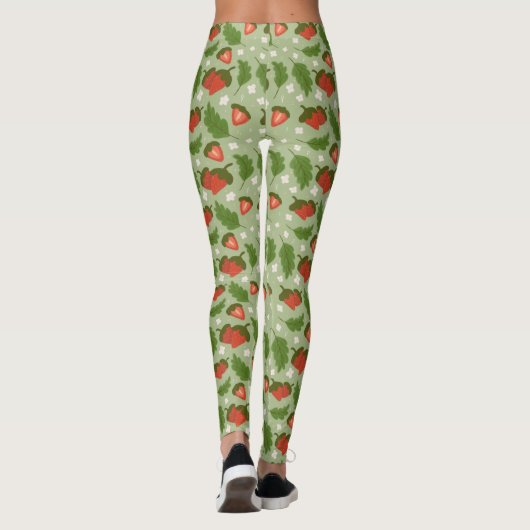 Muster für Obstkörbe - Erdbeeren Leggings (Rückseite)