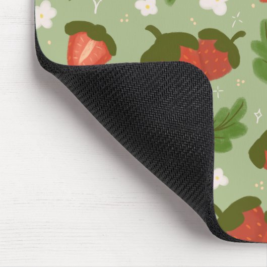 Muster für Obstkörbe - Erdbeeren Mousepad (Ecke)