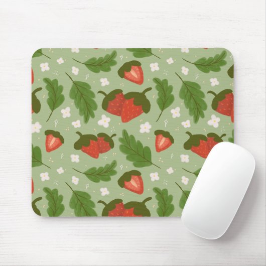Muster für Obstkörbe - Erdbeeren Mousepad (Mit Mouse)