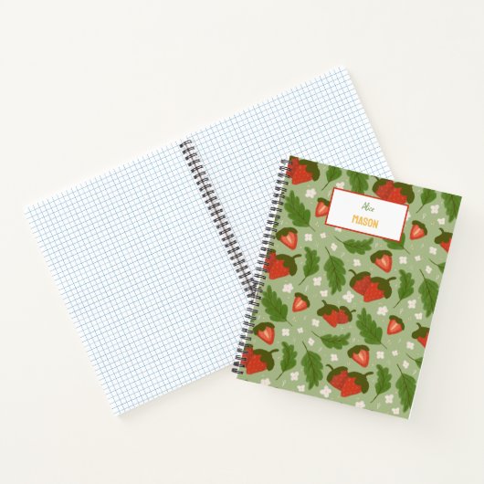Muster für Obstkörbe - Erdbeeren Notizblock (Innenseite)