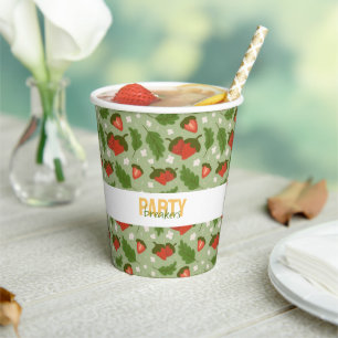 Muster für Obstkörbe - Erdbeeren Pappbecher