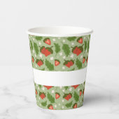 Muster für Obstkörbe - Erdbeeren Pappbecher (Rückseite)