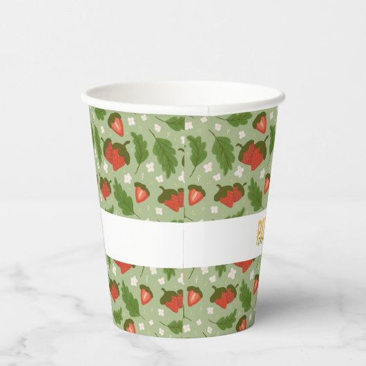 Muster für Obstkörbe - Erdbeeren Pappbecher (Rechts)