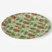 Muster für Obstkörbe - Erdbeeren Pappteller (Schrägansicht)