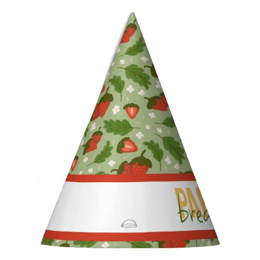 Muster für Obstkörbe - Erdbeeren Partyhütchen (Links)