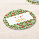 Muster für Obstkörbe - Erdbeeren Runder Pappuntersetzer (Angewinkelt)