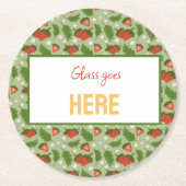 Muster für Obstkörbe - Erdbeeren Runder Pappuntersetzer (Vorderseite)