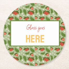 Muster für Obstkörbe - Erdbeeren Runder Pappuntersetzer