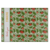 Muster für Obstkörbe - Erdbeeren Schneidebrett (Vorderseite)