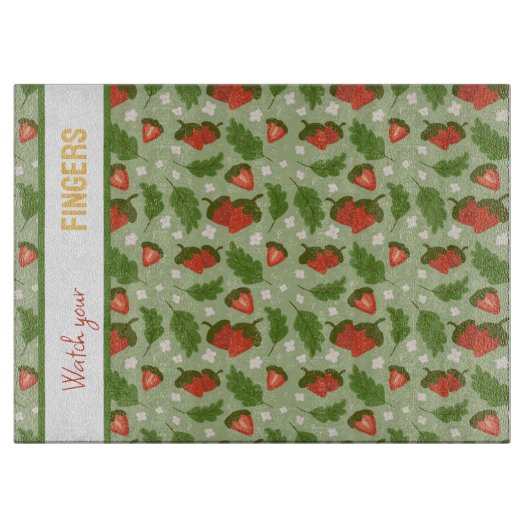 Muster für Obstkörbe - Erdbeeren Schneidebrett (Vorderseite)