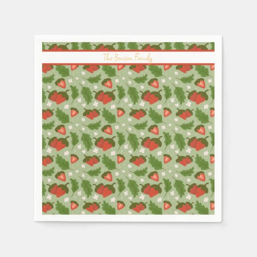 Muster für Obstkörbe - Erdbeeren Serviette (Vorderseite)