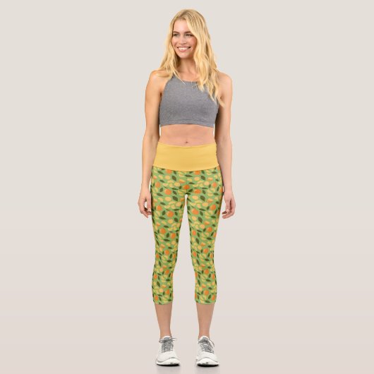 Muster für Obstkörbe - Orangen Capri Leggings (Vorderseite)