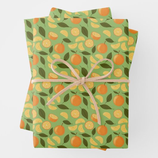 Muster für Obstkörbe - Orangen Geschenkpapier Set (Beispiel)