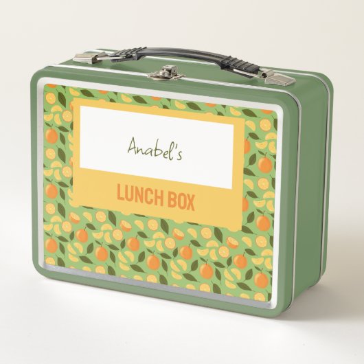 Muster für Obstkörbe - Orangen Metall Brotdose (Vorderseite)