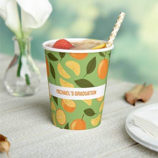 Muster für Obstkörbe - Orangen Pappbecher (In Situ)