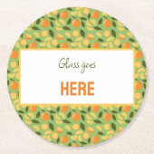 Muster für Obstkörbe - Orangen Runder Pappuntersetzer (Vorderseite)