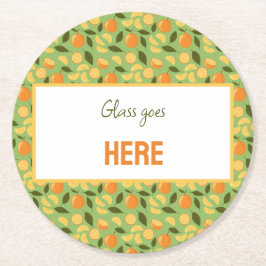 Muster für Obstkörbe - Orangen Runder Pappuntersetzer