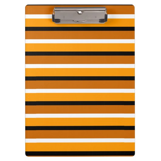 Muster für orange braune Streifen Klemmbrett (Vorderseite)