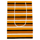 Muster für orange braune Streifen Mittlere Geschenktüte (Rückseite)