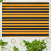 Muster für orange schwarze vertikale Streifen Geschirrtuch (Gefaltet)