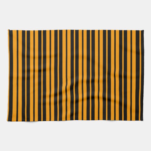 Muster für orange schwarze vertikale Streifen Geschirrtuch (Horizontal)