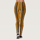 Muster für orange schwarze vertikale Streifen Leggings (Rückseite)