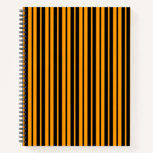 Muster für orange schwarze vertikale Streifen Notizblock