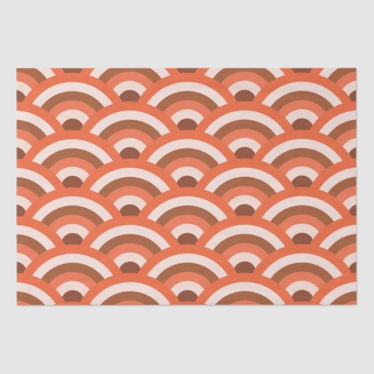 Muster für orange und braune japanische Waves Seidenpapier (Vorderseite)