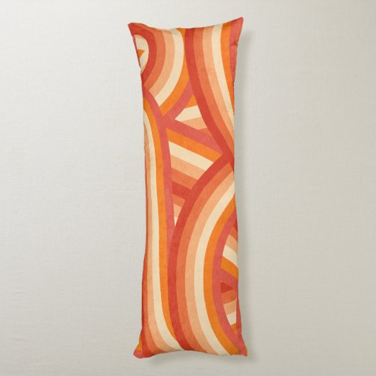 Muster für Orangen- und CremRetro-Regenbogen Seitenschläferkissen (Rückseite (Vertikal))