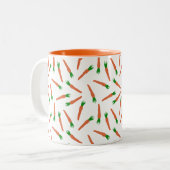 Muster für Orangen- und Weißkarotten und Gemüse Zweifarbige Tasse (Vorderseite Links)