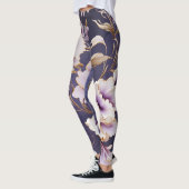 Muster für Orchideen - Violett weiß und Gold Leggings (Links)