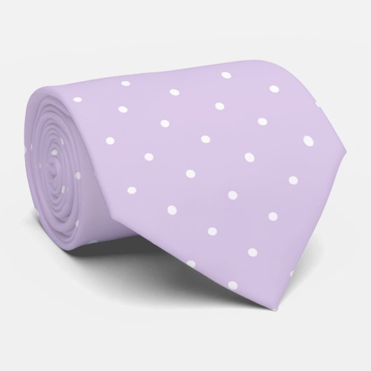 Muster für Pael Lilac und White Polka Dot Krawatte (Gerollt)