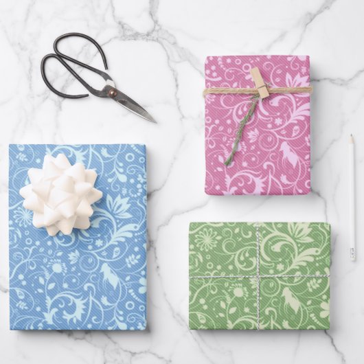 Muster für paisley Damask-Muster Geschenkpapier Set (Vorderseite)