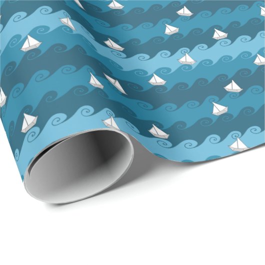 Muster für Papierboote Geschenkpapier (Rolleneckpunkt)