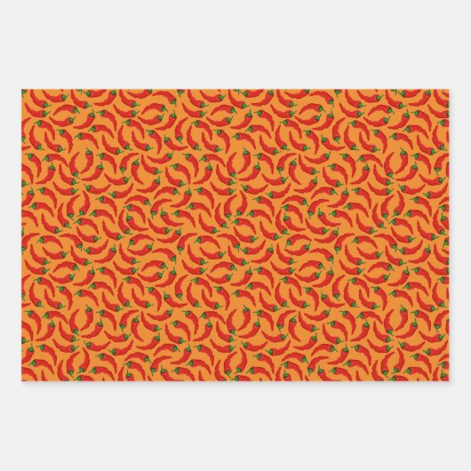 Muster für Paprikaschoten für Hot Chili Geschenkpapier Set (Vorderseite 3)