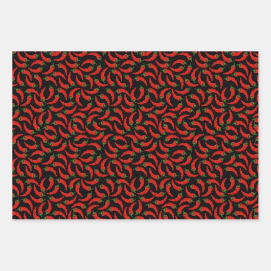 Muster für Paprikaschoten für Hot Chili Geschenkpapier Set (Vorderseite)
