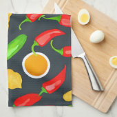 Muster für Paprikaschoten für Hot Chili Geschirrtuch (Viertel Falte)