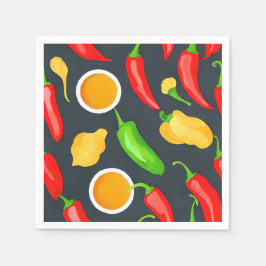 Muster für Paprikaschoten für Hot Chili Serviette