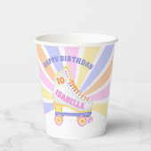 Muster für Party-Skate-Retro-Rollen Pappbecher (Rückseite)