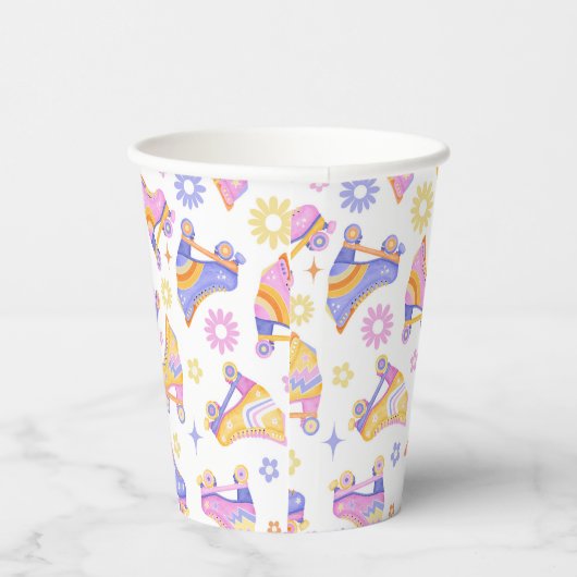 Muster für Party-Skate-Retro-Rollen Pappbecher (Rechts)