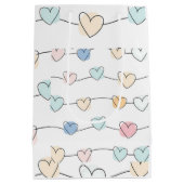 Muster für Pastel Heart Strings | Niedlich Minimal Mittlere Geschenktüte (Rückseite)
