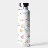 Muster für Pastel Heart Strings | Niedlich Minimal Trinkflasche (Rechts)