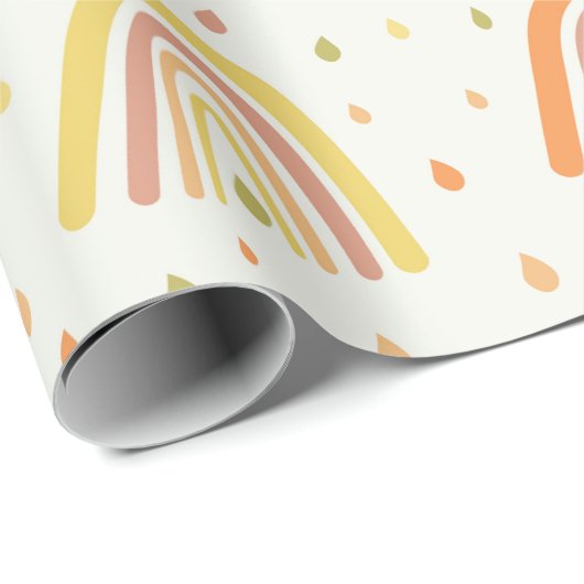 Muster für Pastellfarben Orange und Yellow Boho Ra Geschenkpapier (Rolleneckpunkt)