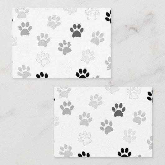 Muster für Paw Prints Mitteilungskarte (Vorne/Hinten)