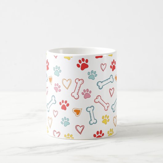 Muster für Paws und Herz Kaffeetasse (Mittel)