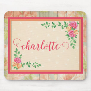 Muster für Peach-Rose Länderzaun Mousepad