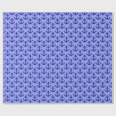 Muster für Periwinkle und Navy Blue Anchors Geschenkpapier (Flach)