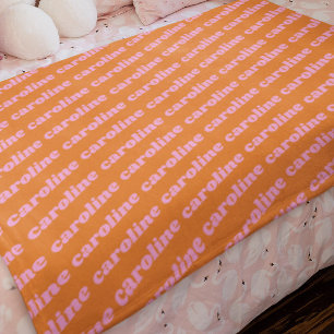 Muster für personalisierte Bezeichnung Retro Schri Fleecedecke