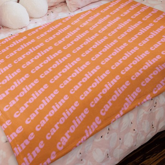 Muster für personalisierte Bezeichnung Retro Schri Fleecedecke